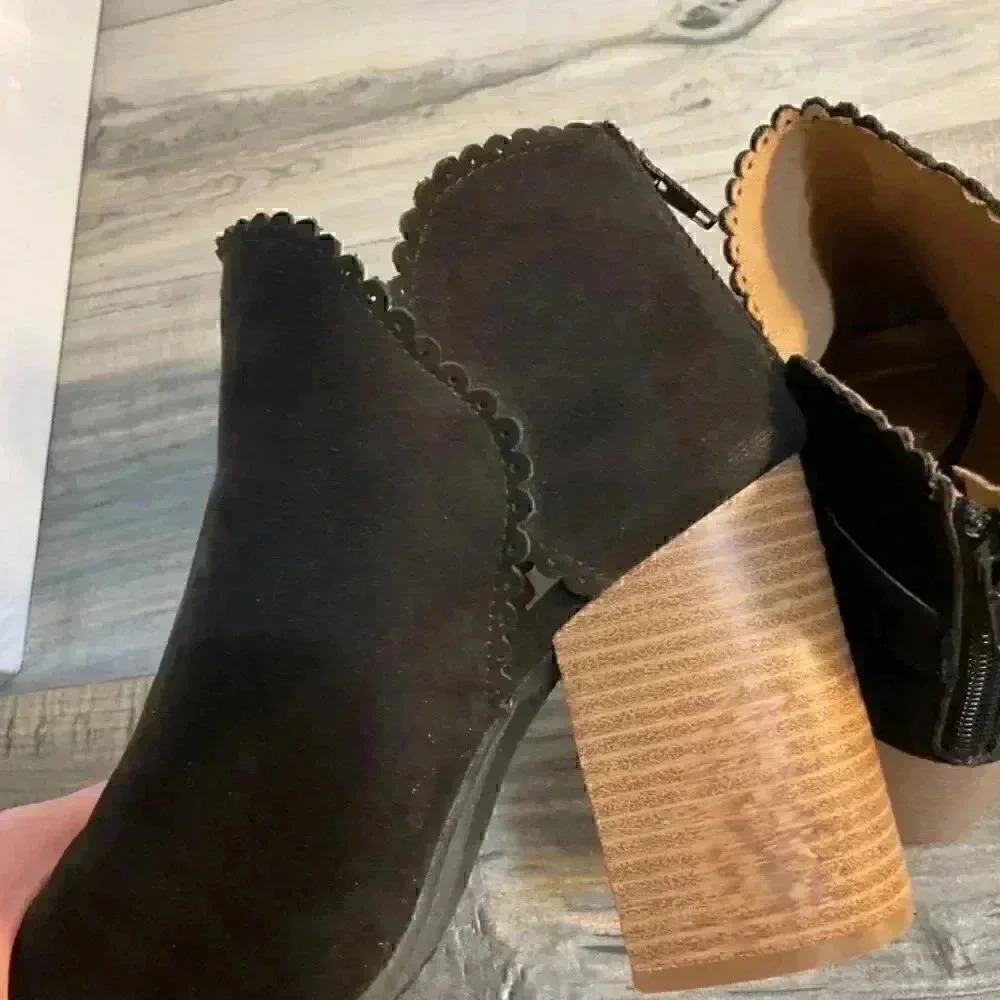 Maurice black peep toe black ankle boots size 8.5 - Picture 9 of 16